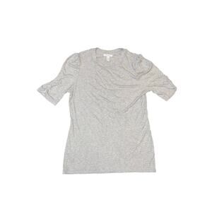 Daily Ritual Women's Fine Rib Gathered-Sleeve Mock Neck Top Size Medium Casual